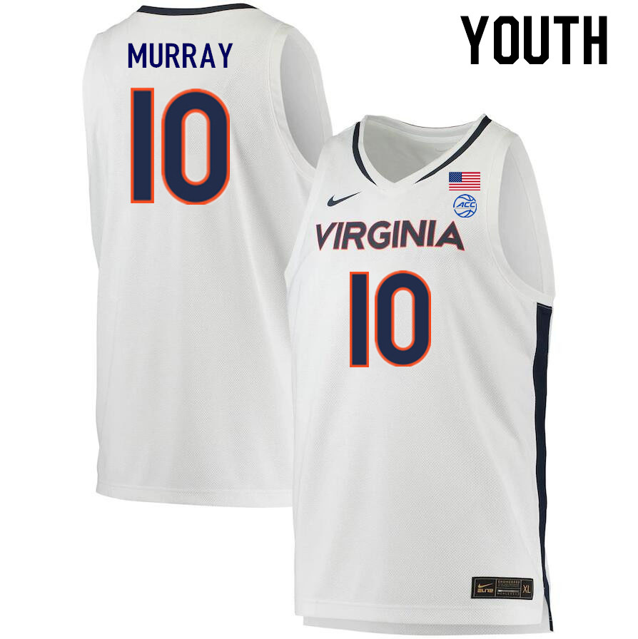 Youth #10 Taine Murray Virginia Cavaliers College 2022-23 Stitched Basketball Jerseys Sale-White - Click Image to Close